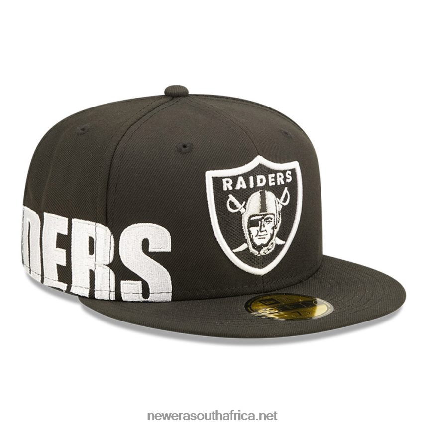 Las Vegas Raiders NFL Side Split Black 59FIFTY Fitted Cap New Era TRBRBN1326