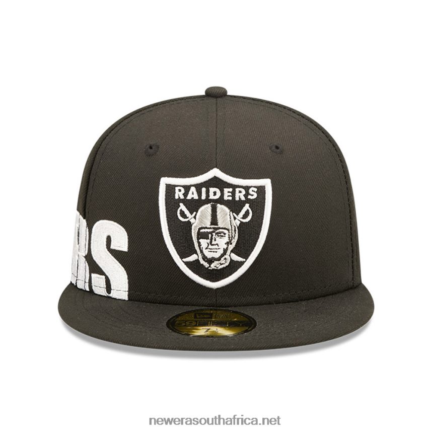 Las Vegas Raiders NFL Side Split Black 59FIFTY Fitted Cap New Era TRBRBN1326