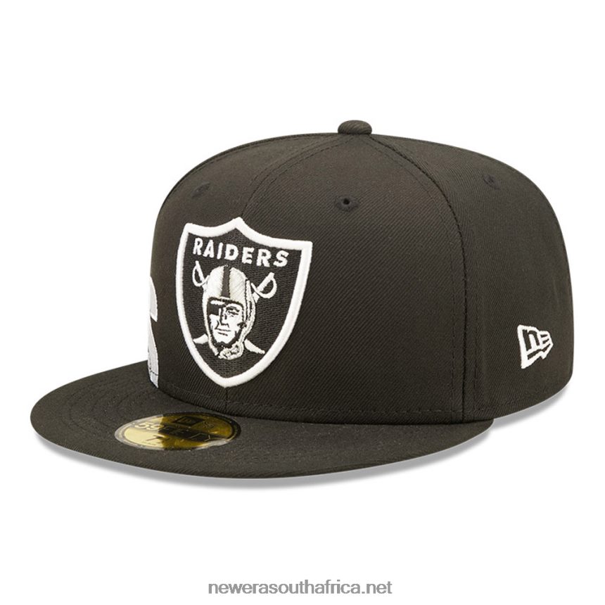 Las Vegas Raiders NFL Side Split Black 59FIFTY Fitted Cap New Era TRBRBN1326