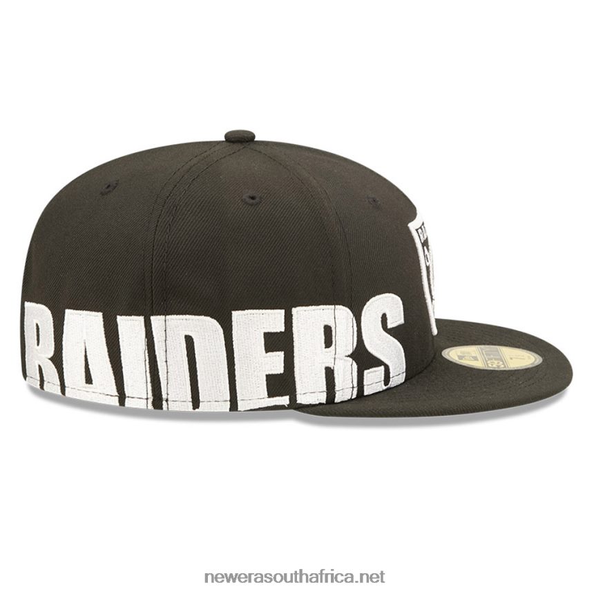 Las Vegas Raiders NFL Side Split Black 59FIFTY Fitted Cap New Era TRBRBN1326