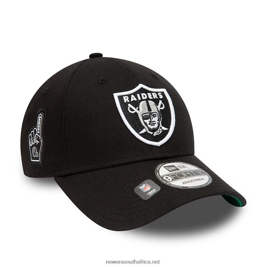 Las Vegas Raiders Team Side Patch Black 9FORTY Adjustable Cap New Era TRBRBN1778