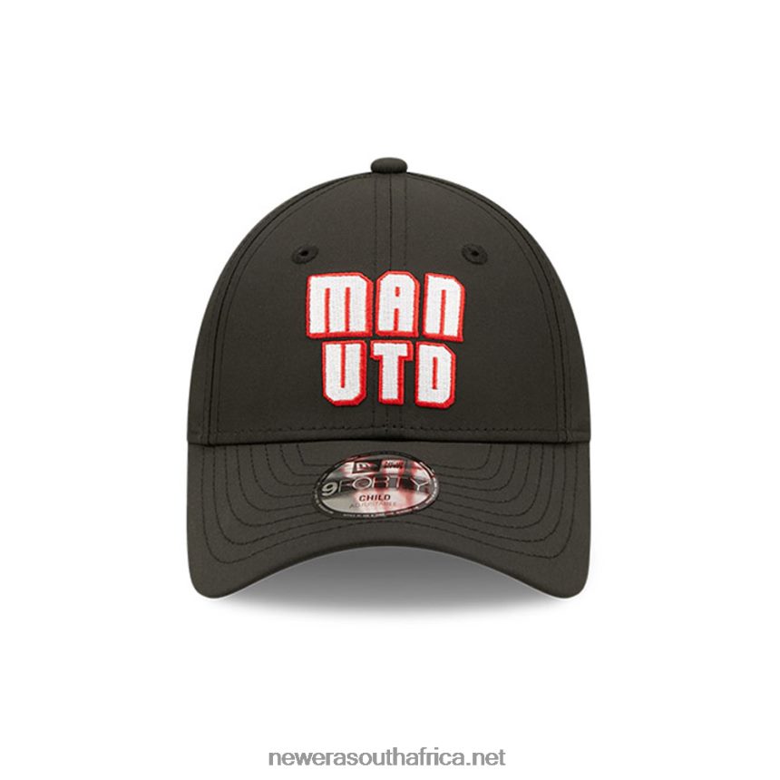 Manchester United Wordmark Youth Black 9FORTY Adjustable Cap New Era TRBRBN1785