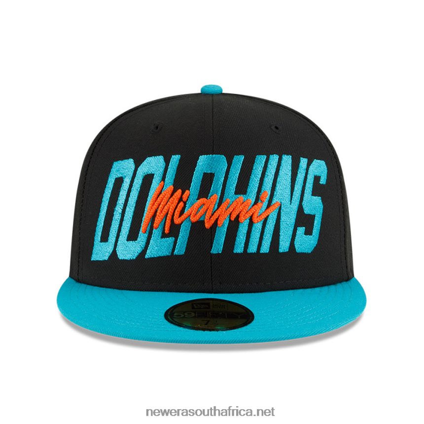 Miami Dolphins NFL Draft Black 59FIFTY Fitted Cap New Era TRBRBN121