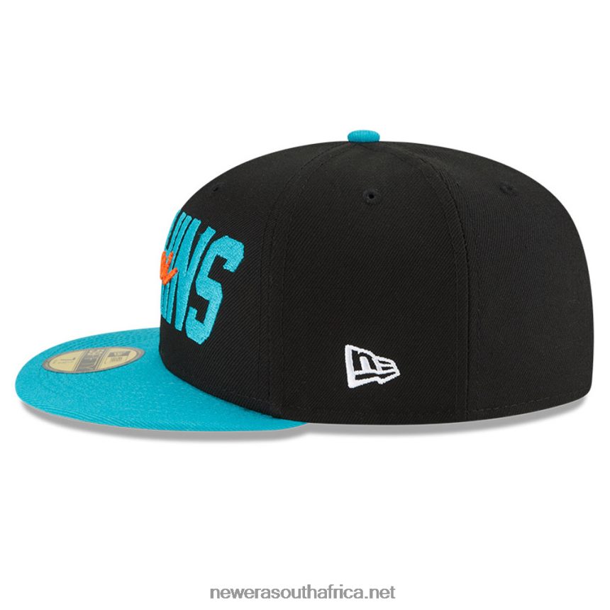 Miami Dolphins NFL Draft Black 59FIFTY Fitted Cap New Era TRBRBN121