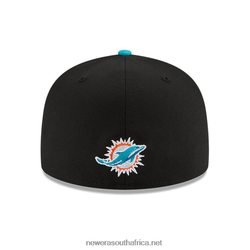 Miami Dolphins NFL Draft Black 59FIFTY Fitted Cap New Era TRBRBN121
