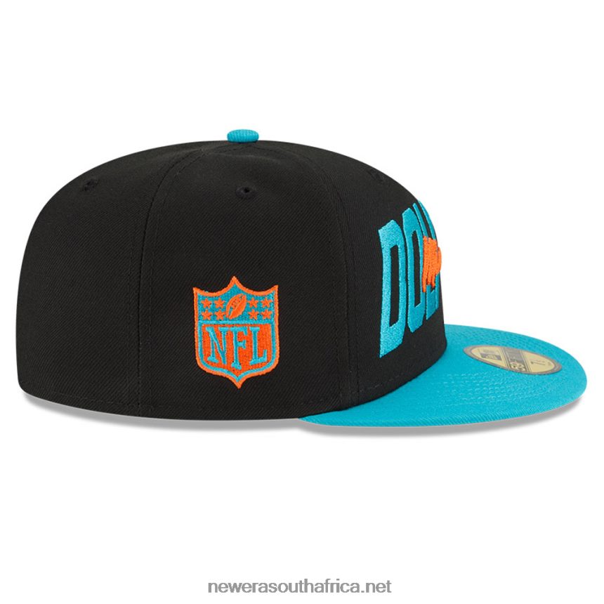 Miami Dolphins NFL Draft Black 59FIFTY Fitted Cap New Era TRBRBN121