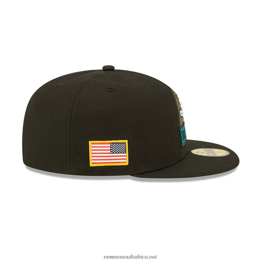 Miami Dolphins NFL Salute to Service Black 59FIFTY 59FIFTY Fitted Cap New Era TRBRBN941