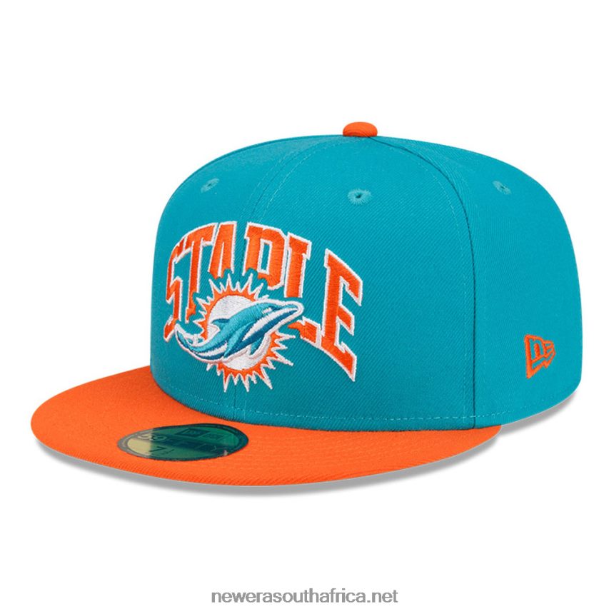 Miami Dolphins x Staple Turquoise 59FIFTY Fitted Cap New Era TRBRBN1143