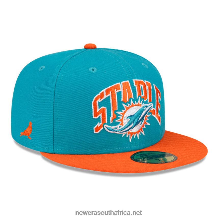 Miami Dolphins x Staple Turquoise 59FIFTY Fitted Cap New Era TRBRBN1143