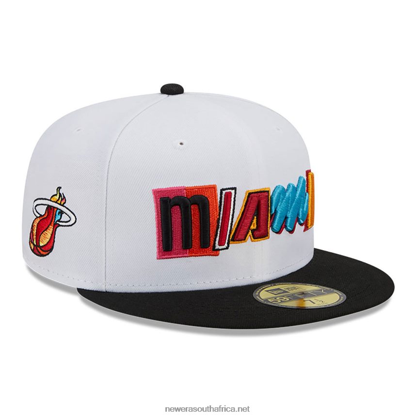 Miami Heat Authentics City Edition White 59FIFTY Fitted Cap New Era TRBRBN1001