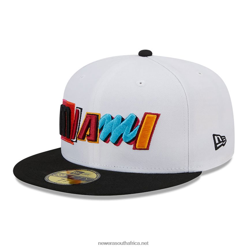 Miami Heat Authentics City Edition White 59FIFTY Fitted Cap New Era TRBRBN1001