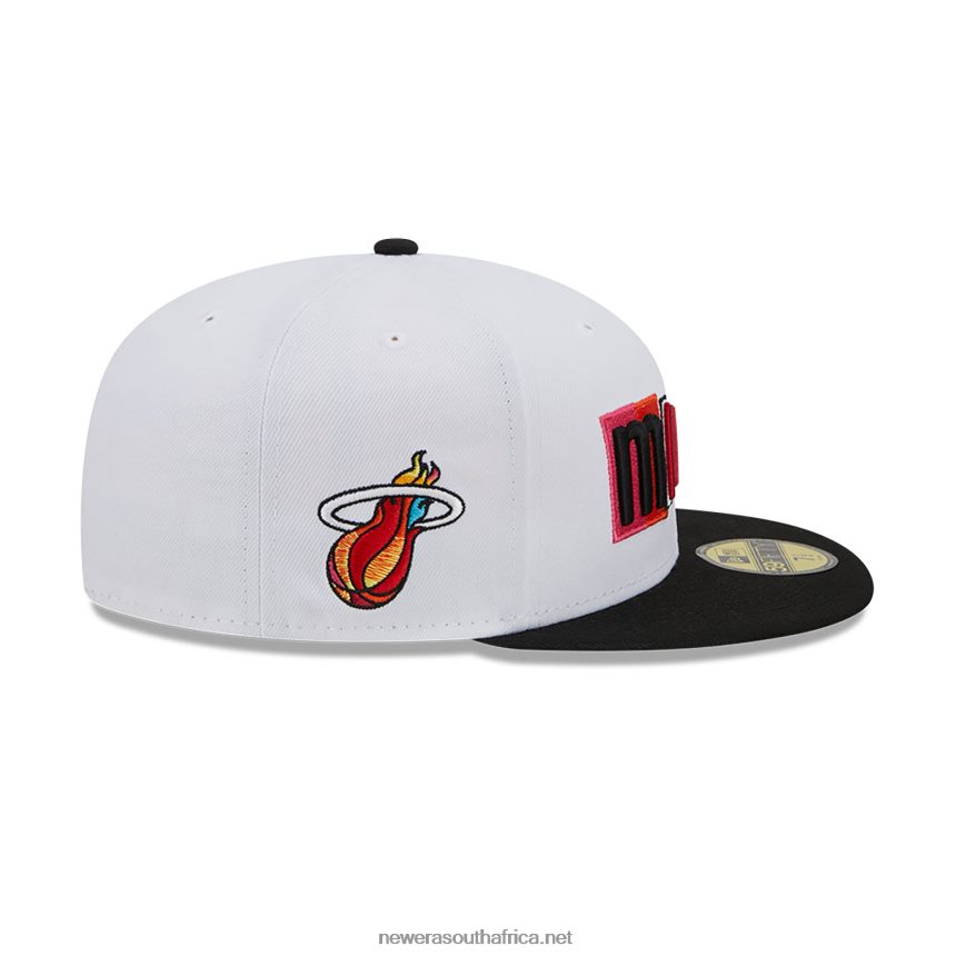 Miami Heat Authentics City Edition White 59FIFTY Fitted Cap New Era TRBRBN1001