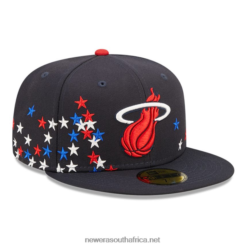 Miami Heat NBA Americana Navy 59FIFTY Fitted Cap New Era TRBRBN790