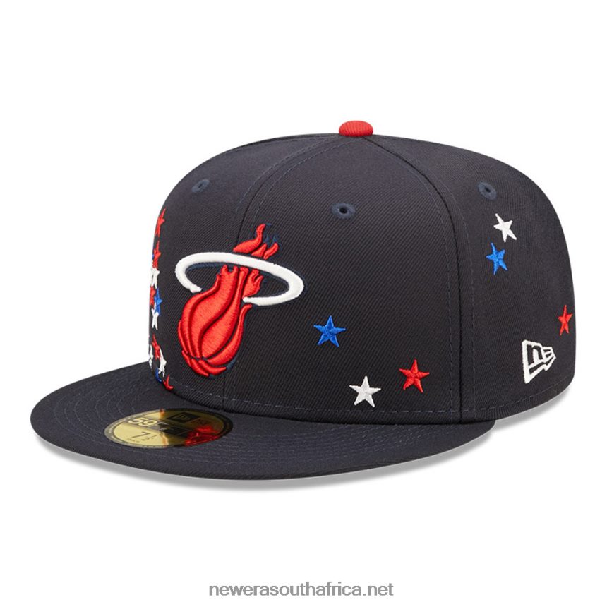 Miami Heat NBA Americana Navy 59FIFTY Fitted Cap New Era TRBRBN790