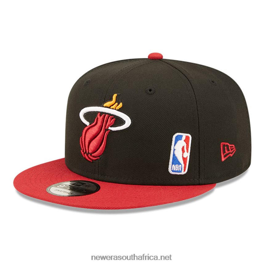 Miami Heat NBA Black Letter Arch Black 9FIFTY Snapback Cap New Era TRBRBN2067