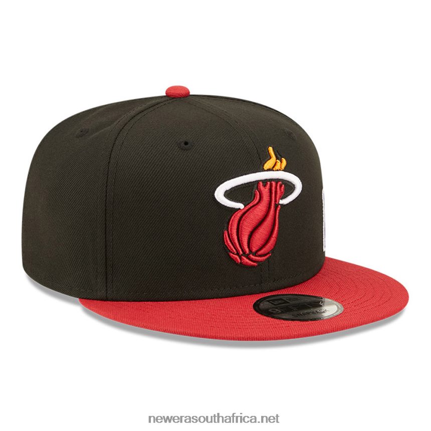 Miami Heat NBA Black Letter Arch Black 9FIFTY Snapback Cap New Era TRBRBN2067