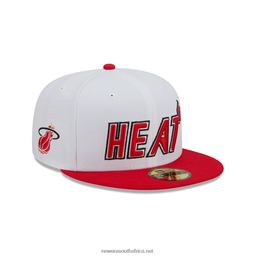 Miami Heat NBA Classic White 59FIFTY Fitted Cap New Era TRBRBN270