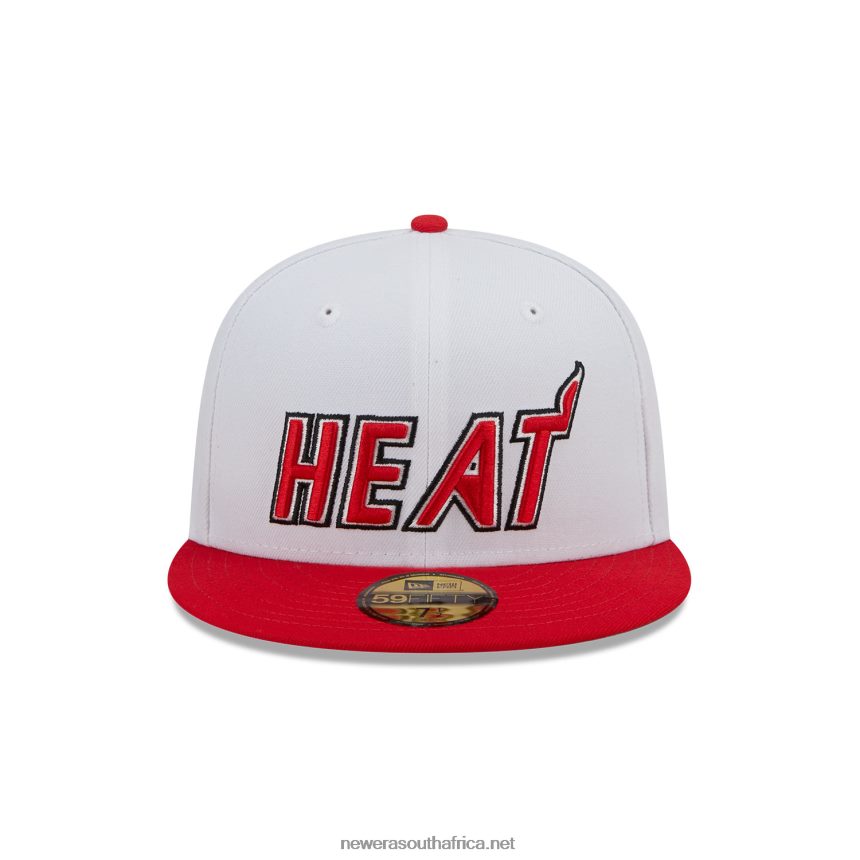 Miami Heat NBA Classic White 59FIFTY Fitted Cap New Era TRBRBN270