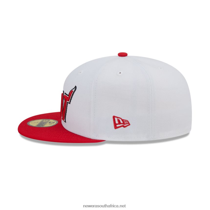 Miami Heat NBA Classic White 59FIFTY Fitted Cap New Era TRBRBN270
