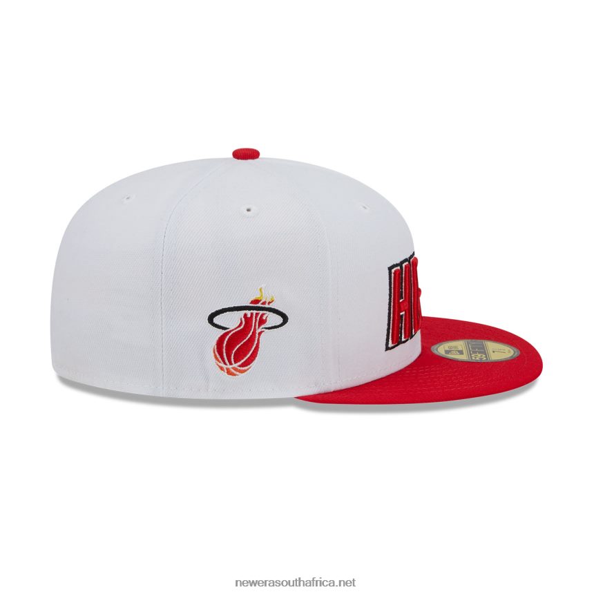 Miami Heat NBA Classic White 59FIFTY Fitted Cap New Era TRBRBN270