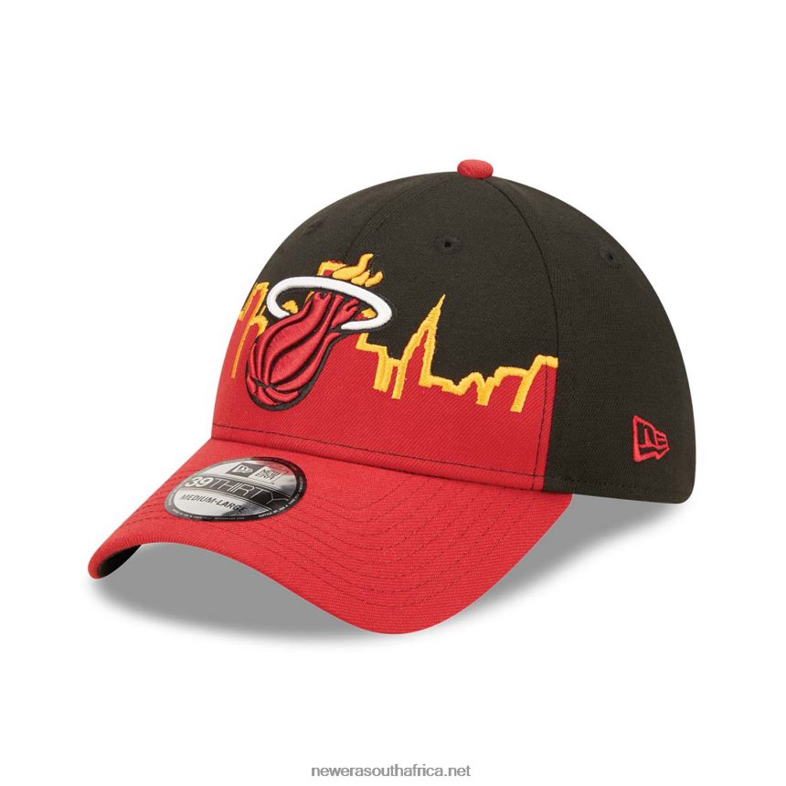 Miami Heat NBA Tip Off 2022 Black 39THIRTY Stretch Fit Cap New Era TRBRBN2202