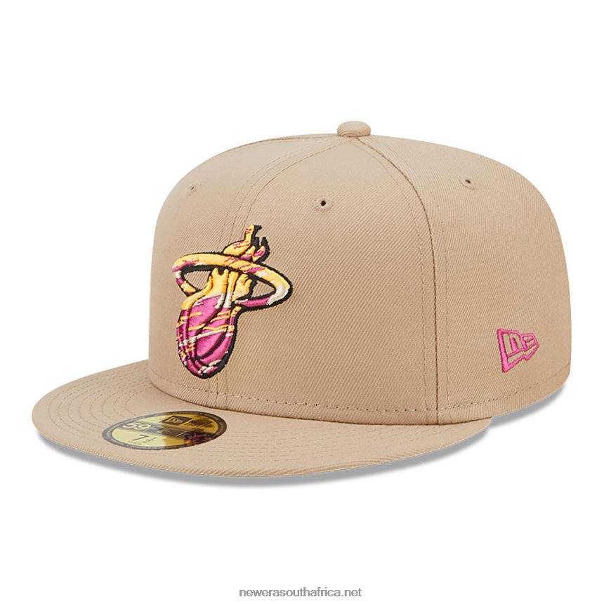Miami Heat Team Neon Beige 59FIFTY Fitted Cap New Era TRBRBN566
