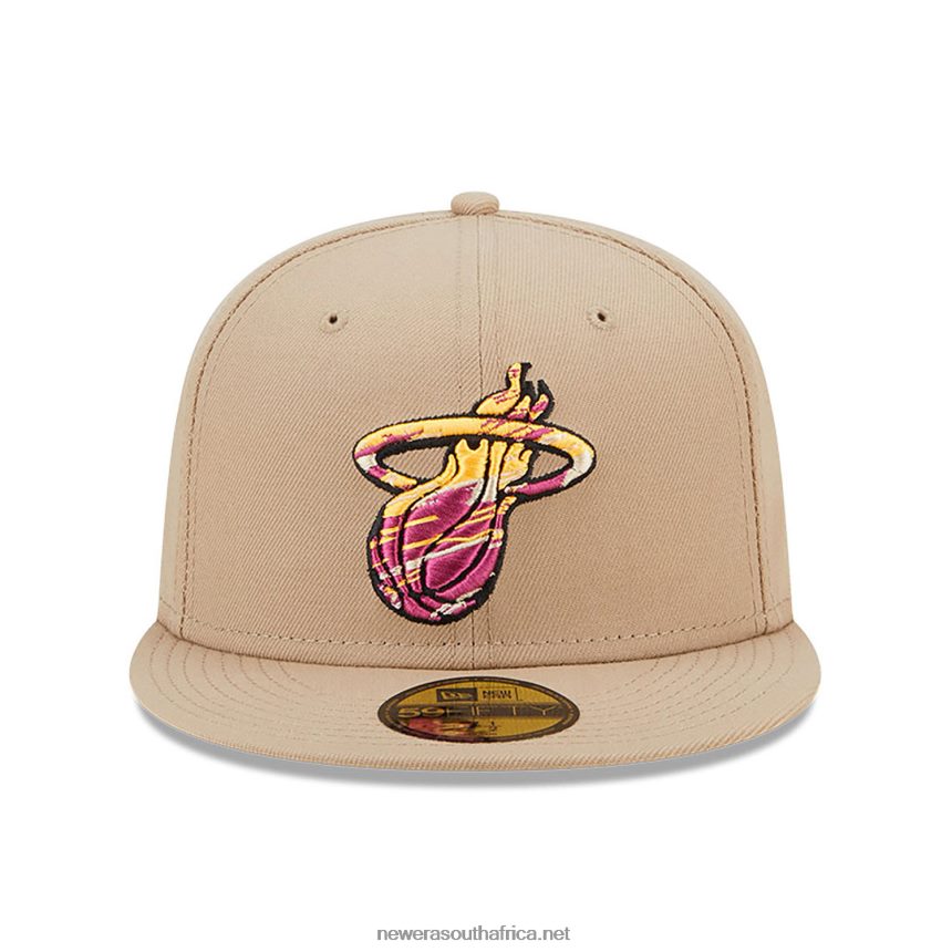 Miami Heat Team Neon Beige 59FIFTY Fitted Cap New Era TRBRBN566