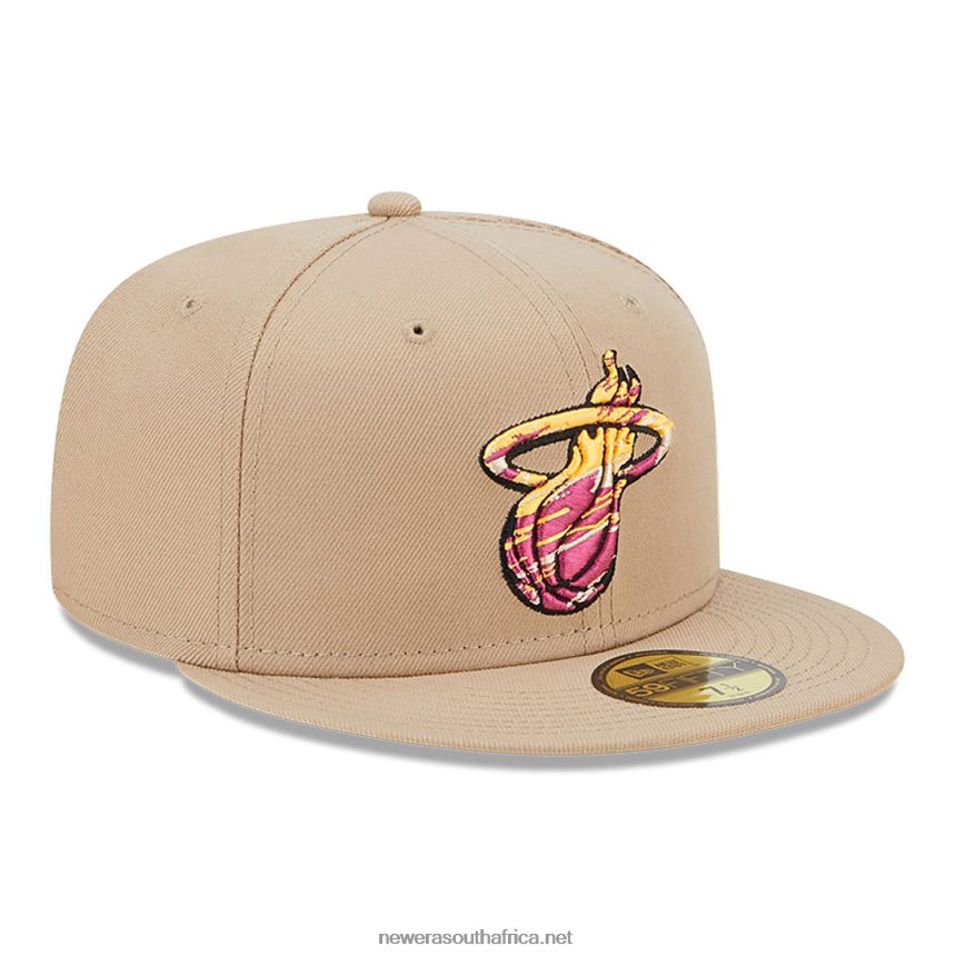 Miami Heat Team Neon Beige 59FIFTY Fitted Cap New Era TRBRBN566