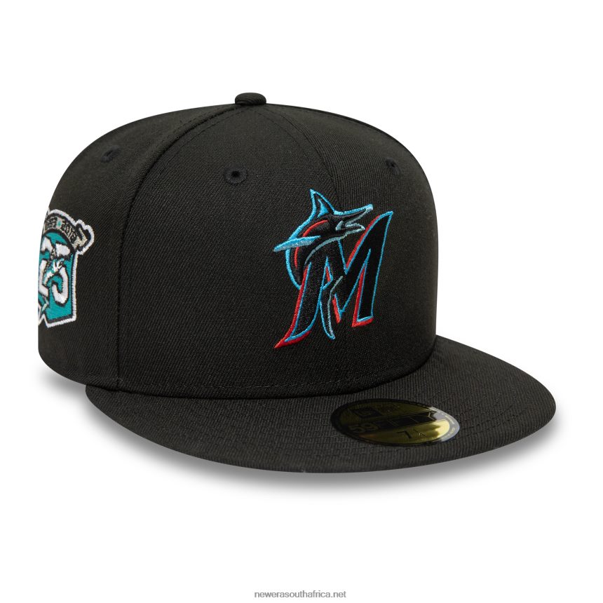 Miami Marlins 25th Anniversary Black 59FIFTY Fitted Cap New Era TRBRBN80