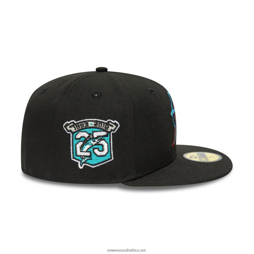 Miami Marlins 25th Anniversary Black 59FIFTY Fitted Cap New Era TRBRBN80