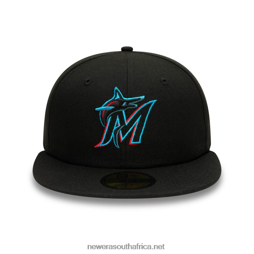 Miami Marlins Authentic On Field Game Black 59FIFTY Cap New Era TRBRBN734