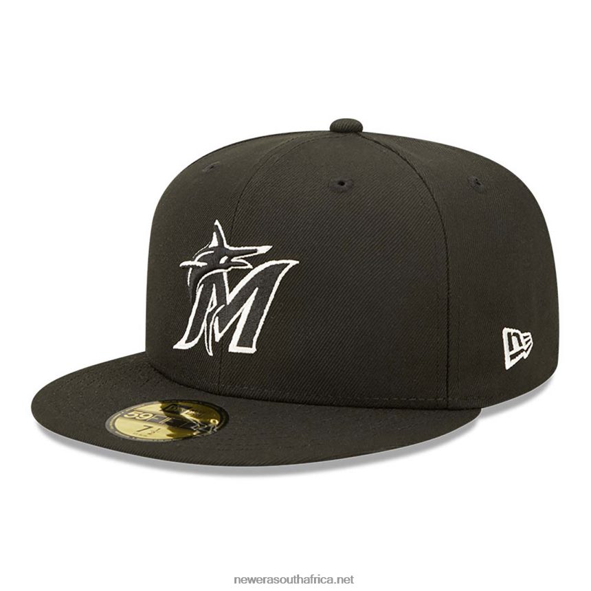 Miami Marlins Black 59FIFTY Fitted Cap New Era TRBRBN142