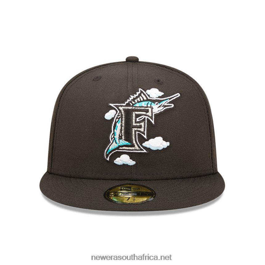Miami Marlins Comic Cloud Black 59FIFTY Fitted Cap New Era TRBRBN1146