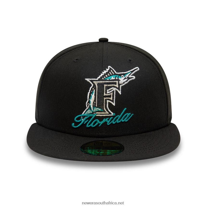 Miami Marlins Dual Logo Black 59FIFTY Fitted Cap New Era TRBRBN690