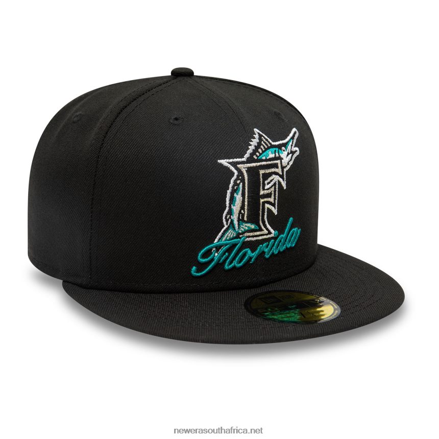 Miami Marlins Dual Logo Black 59FIFTY Fitted Cap New Era TRBRBN690