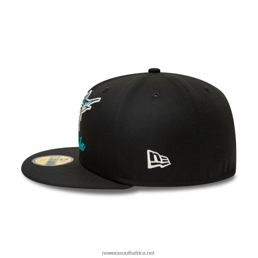 Miami Marlins Dual Logo Black 59FIFTY Fitted Cap New Era TRBRBN690