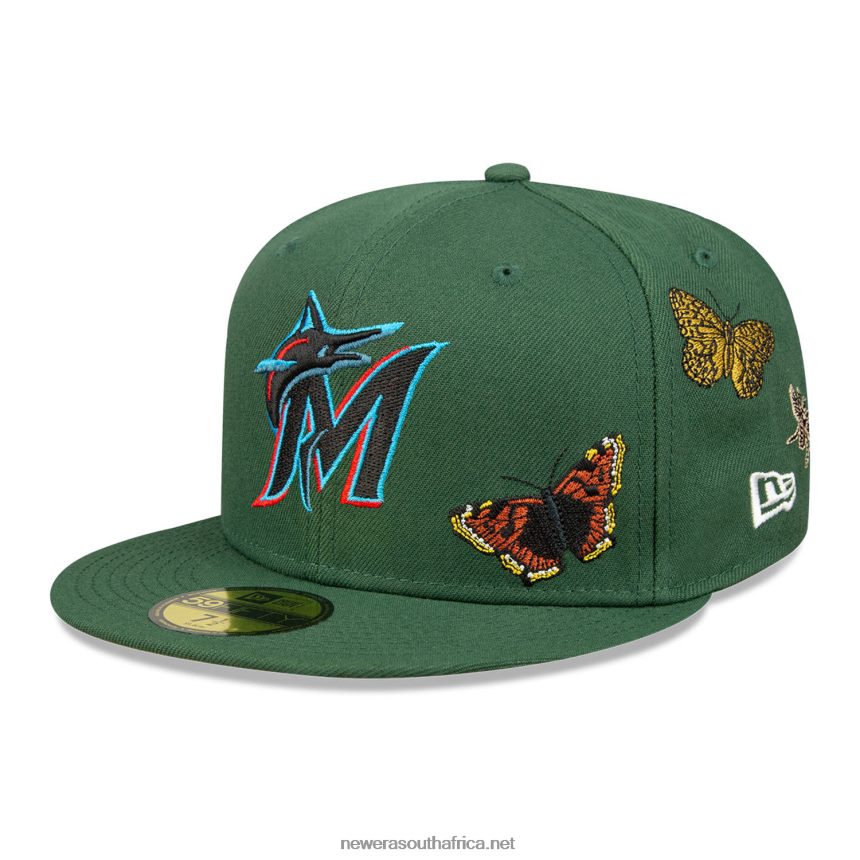 Miami Marlins Felt x MLB Dark Green 59FIFTY Fitted Cap New Era TRBRBN695
