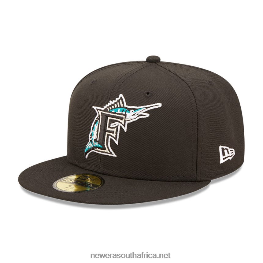 Miami Marlins MLB Cloud Black 59FIFTY Fitted Cap New Era TRBRBN549