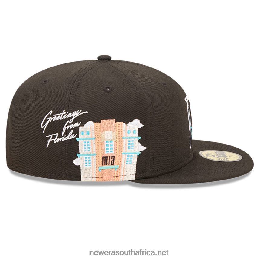 Miami Marlins MLB Cloud Black 59FIFTY Fitted Cap New Era TRBRBN549