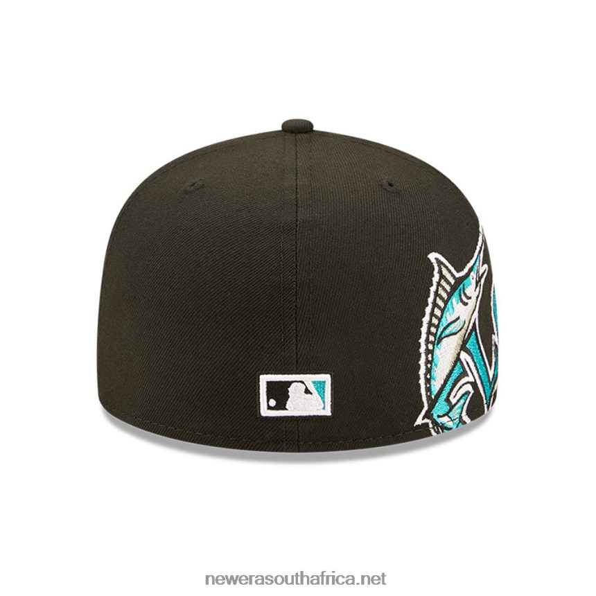Miami Marlins MLB Side Split Black 59FIFTY Fitted Cap New Era TRBRBN963