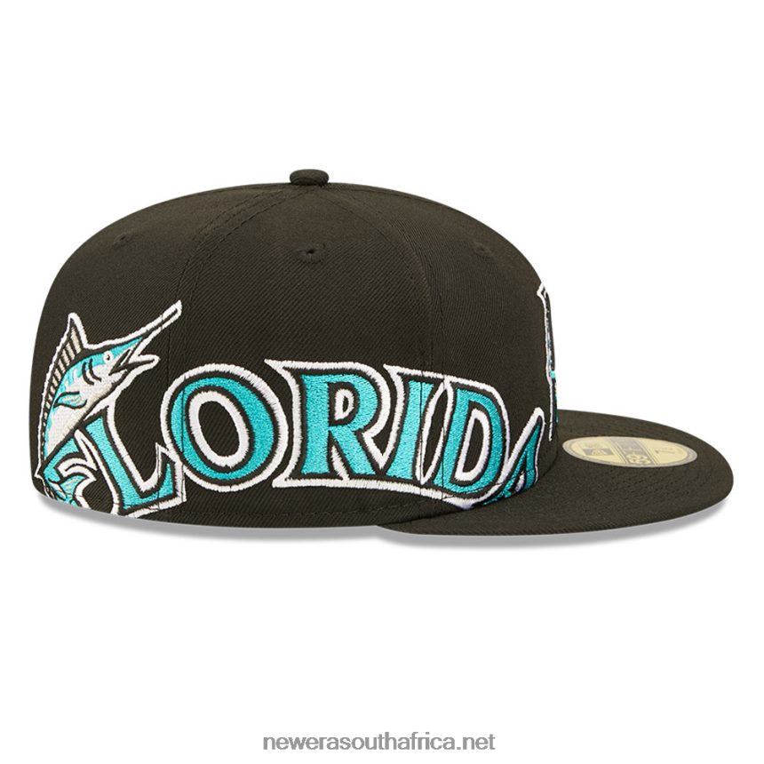 Miami Marlins MLB Side Split Black 59FIFTY Fitted Cap New Era TRBRBN963