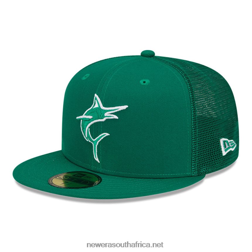 Miami Marlins MLB St Patricks Day Green 59FIFTY Cap New Era TRBRBN974
