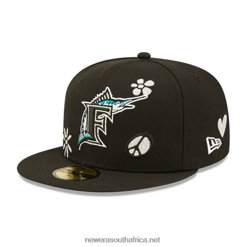 Miami Marlins MLB Sunlight Pop Black 59FIFTY Cap New Era TRBRBN1264