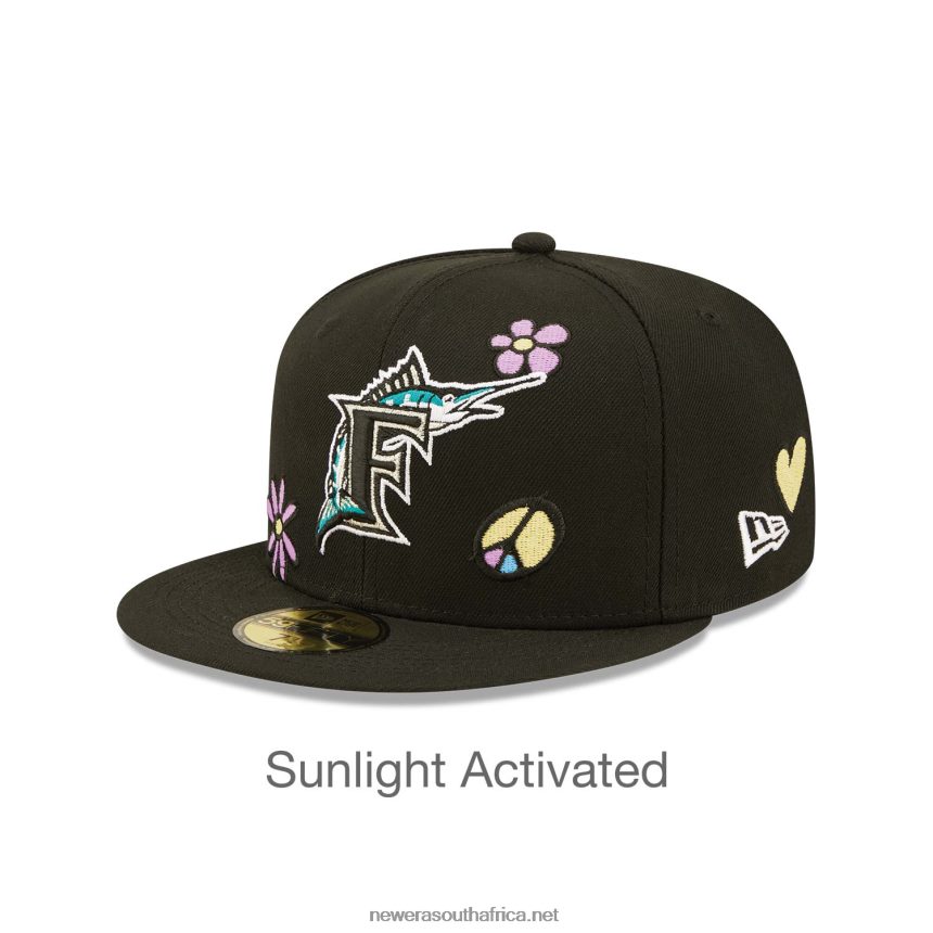 Miami Marlins MLB Sunlight Pop Black 59FIFTY Cap New Era TRBRBN1264
