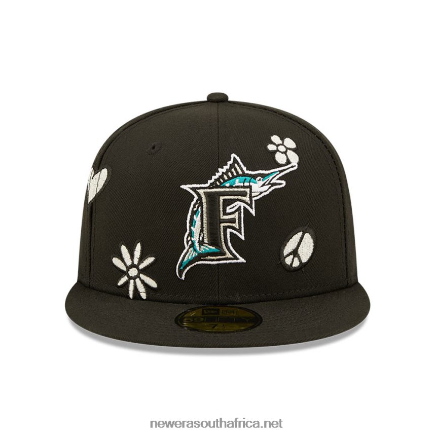 Miami Marlins MLB Sunlight Pop Black 59FIFTY Cap New Era TRBRBN1264