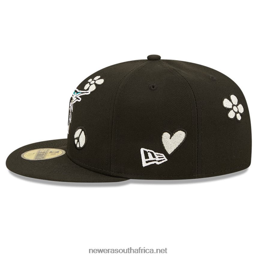 Miami Marlins MLB Sunlight Pop Black 59FIFTY Cap New Era TRBRBN1264