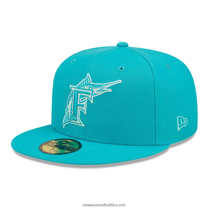 Miami Marlins Monocamo Turquoise 59FIFTY Fitted Cap New Era TRBRBN1182
