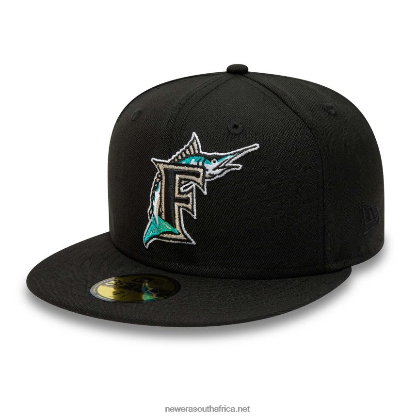 Miami Marlins Premium Wool Black 59FIFTY Fitted Cap New Era TRBRBN455