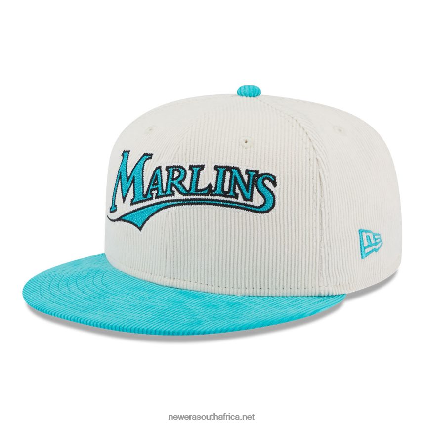 Miami Marlins Vintage Cord White 59FIFTY Fitted Cap New Era TRBRBN1284