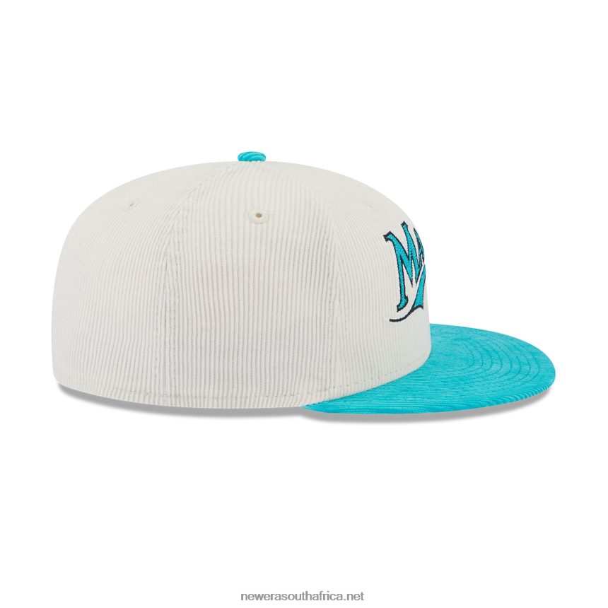 Miami Marlins Vintage Cord White 59FIFTY Fitted Cap New Era TRBRBN1284